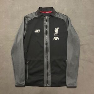 LIVERPOOL 2018/2019 FOOTBALL JACKET NEW BALANCE ZIP BLACK GRAY SIZE ADULT Medium